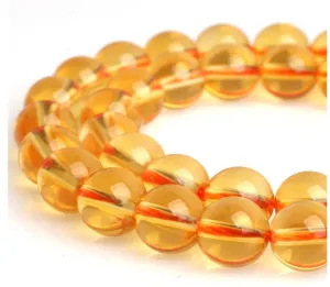 1 Strand Adabele Natural Citrine Yellow Crystal Healing Gemstone 10mm Round Loose Stone Beads (35-38pcs Total) for Jewelry Making GH2-10 10mm (1 Strand) Citrine Crystal