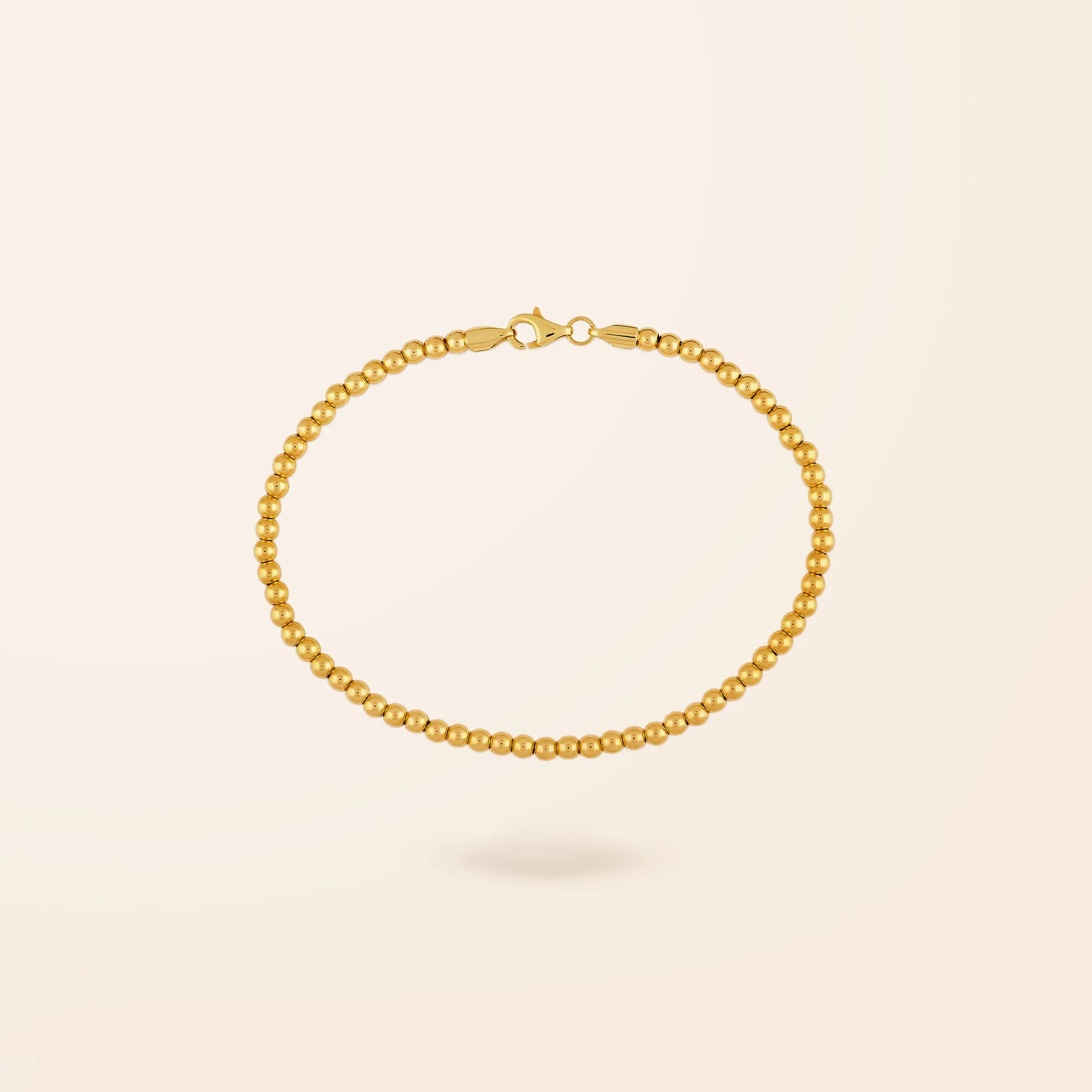 10K Gold 3mm Bead Bracelet