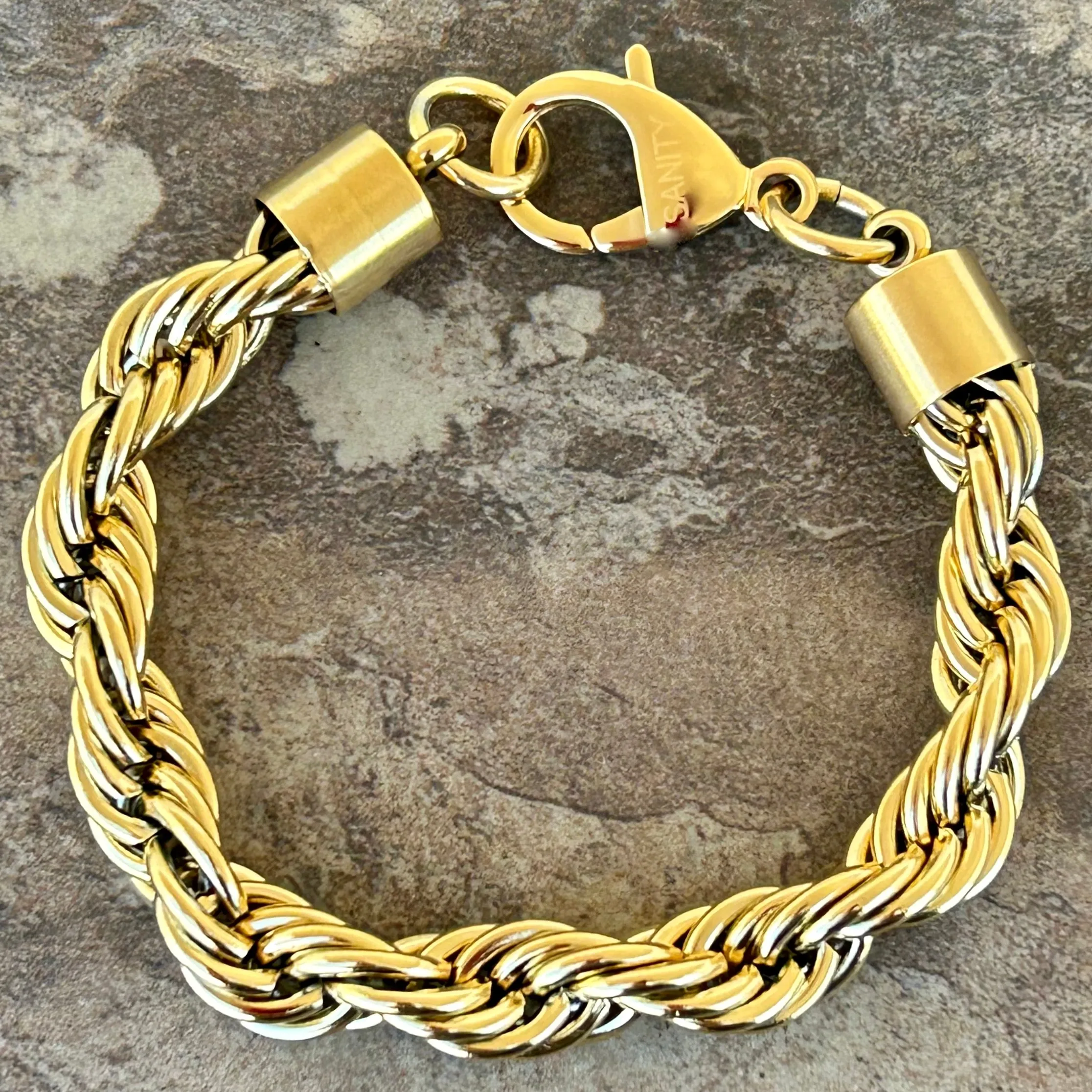 10MM Rope Chain Bracelet- Gold - B63