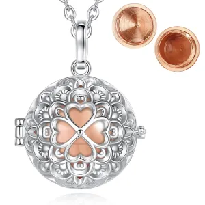 20mm Cremation Urn Necklace | Flower   Clover Design | Various Colours