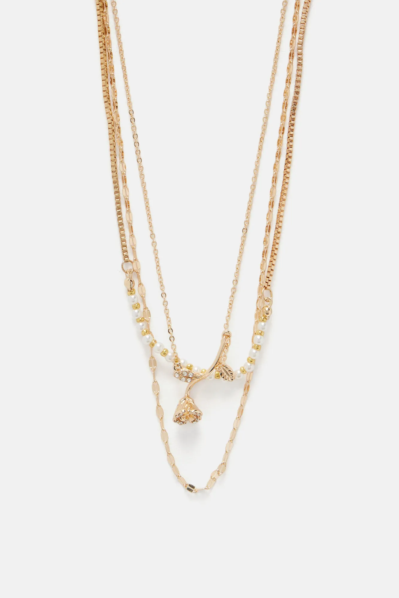 Adore A Rose Necklace - Gold