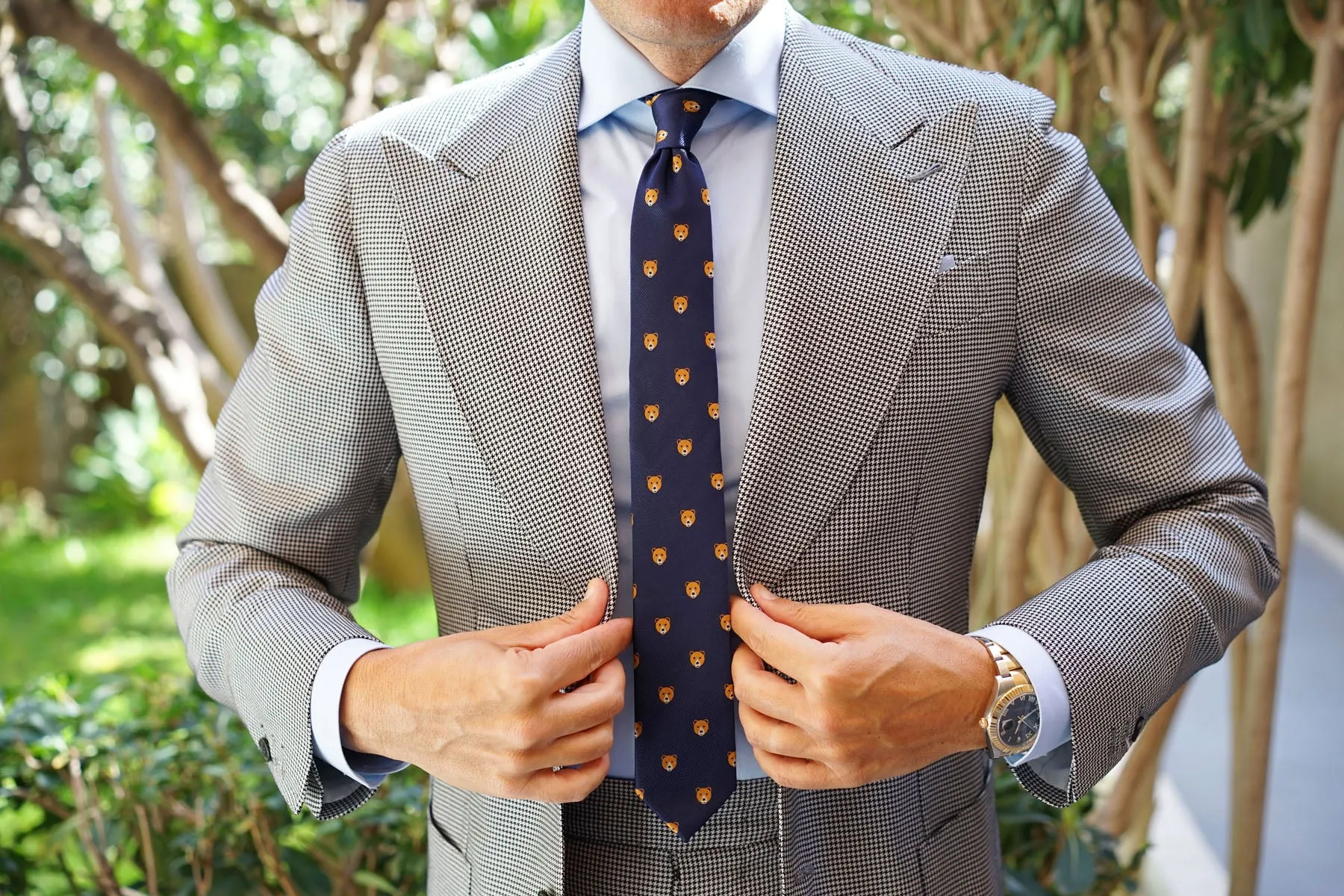 American Brown Bear Skinny Tie