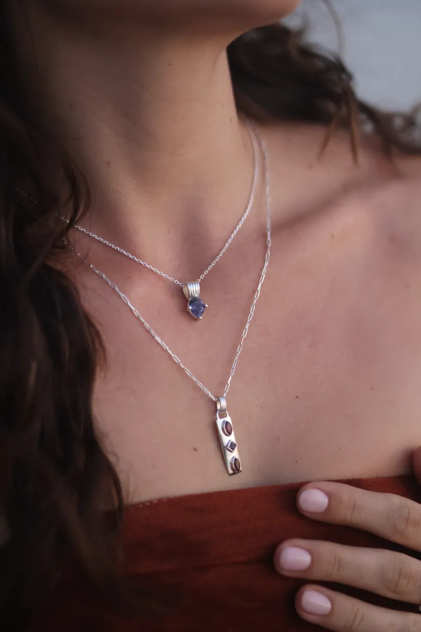 Amie Iolite Silver Necklace