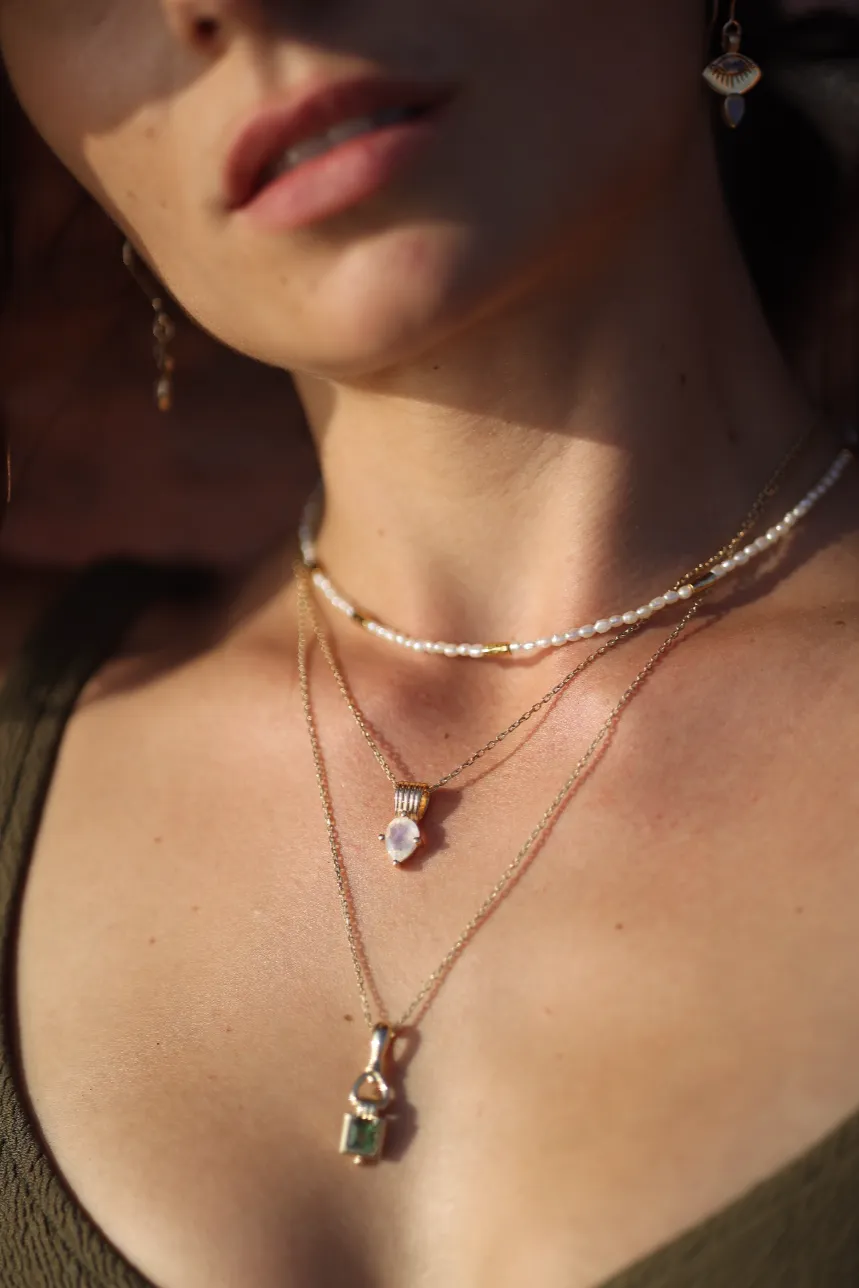 Amie Moonstone Gold Necklace