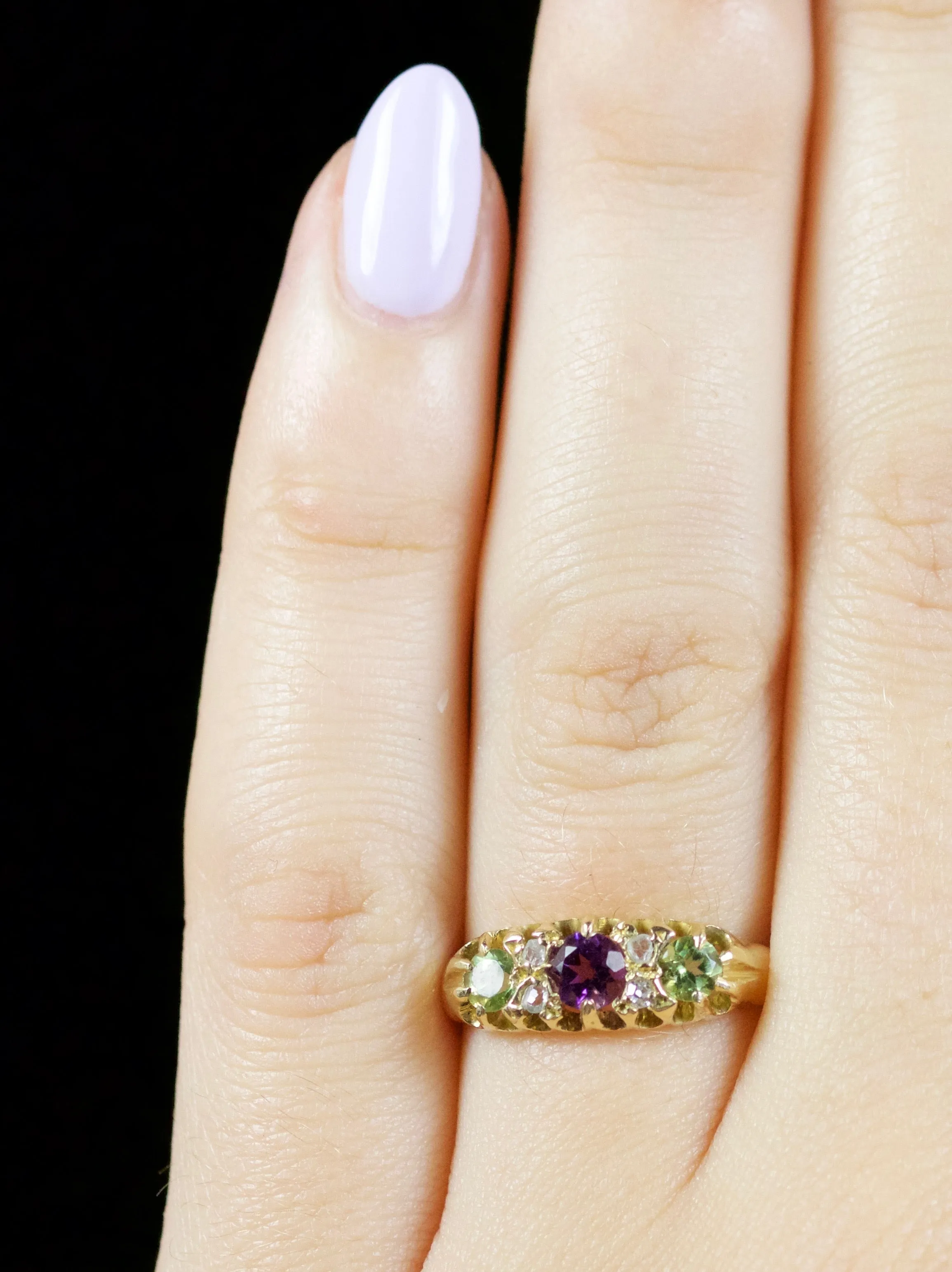 Antique Edwardian Suffragette Ring 18Ct Dated Birmingham 1918