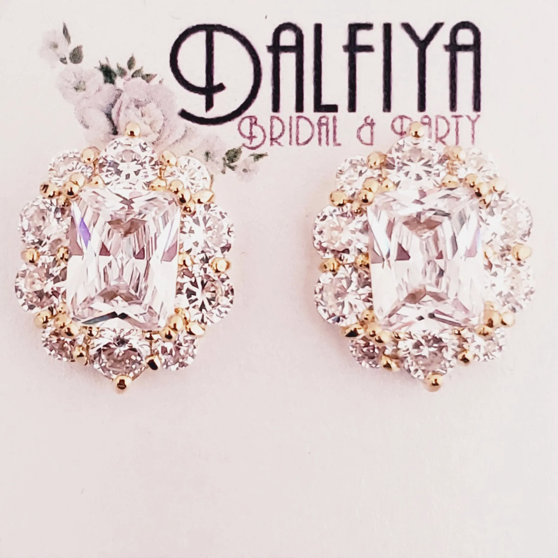CZ Stud Wedding Earrings