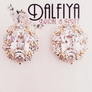 CZ Stud Wedding Earrings