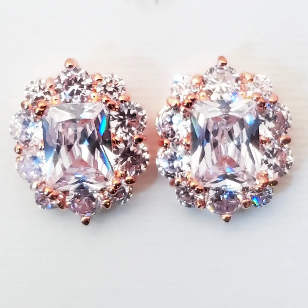 CZ Stud Wedding Earrings