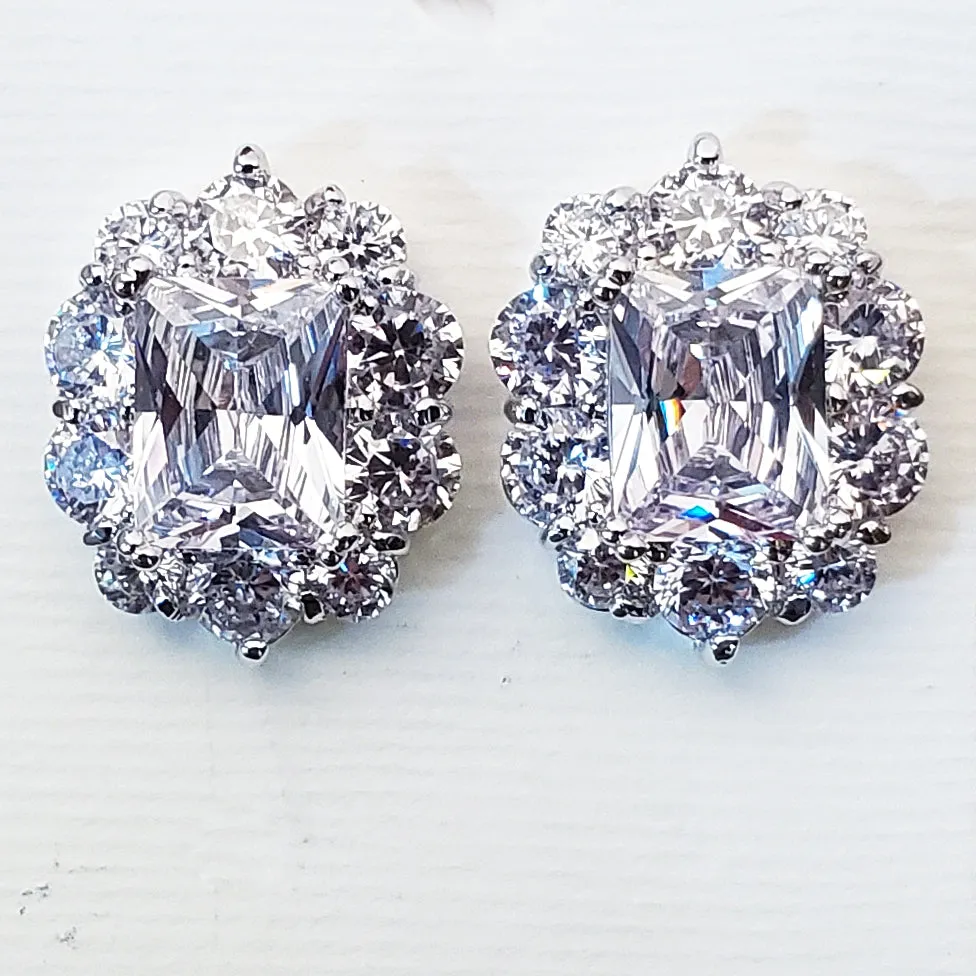 CZ Stud Wedding Earrings