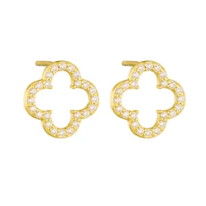 Fashion Simple Hollow Four-Leaf Clover-أقراط أذن أنيقة بسيطة