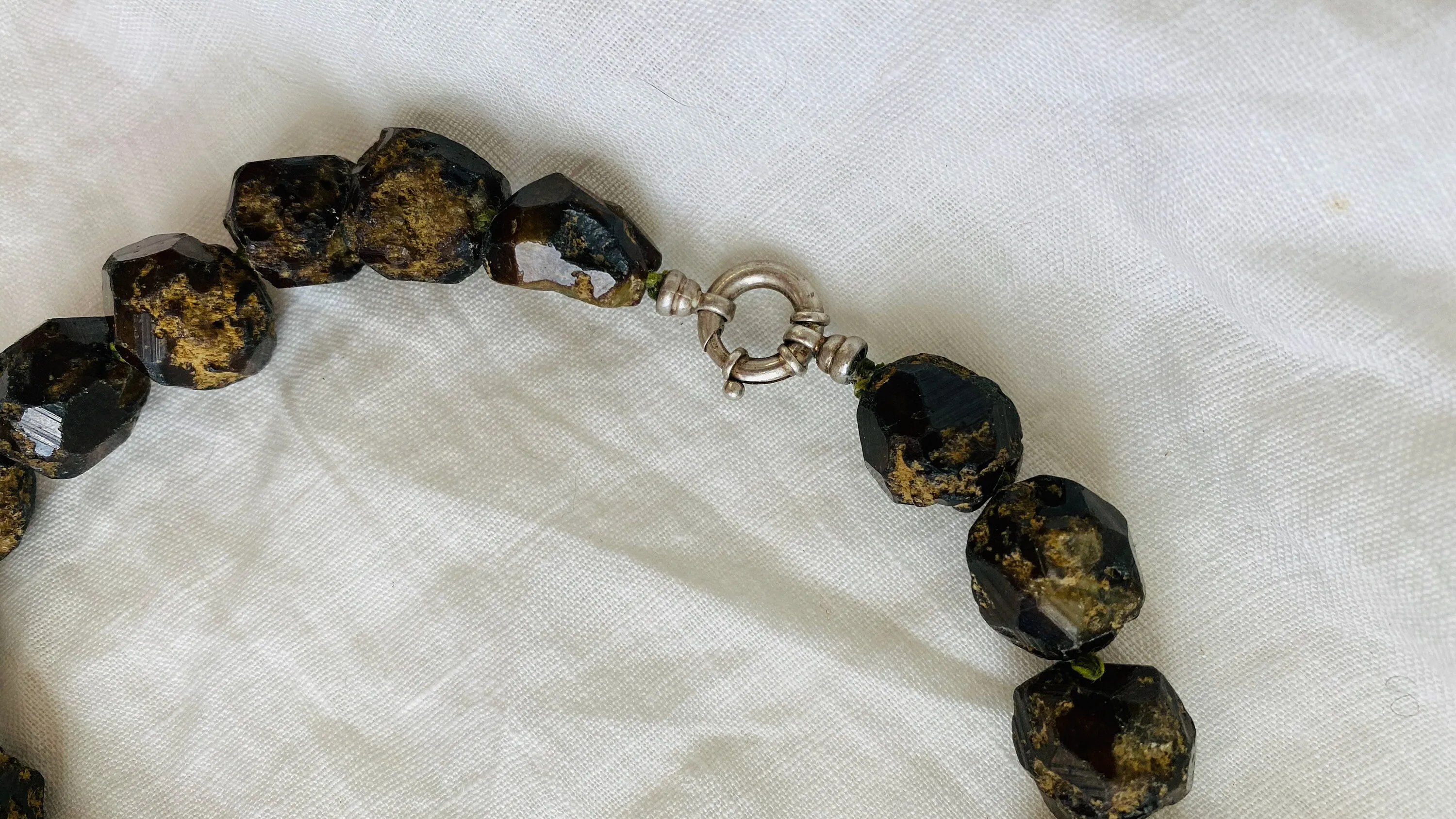 Garnet Crystals & Pyrite Necklace.
