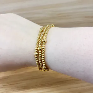 Gold Mix Bead Stretch Bracelet