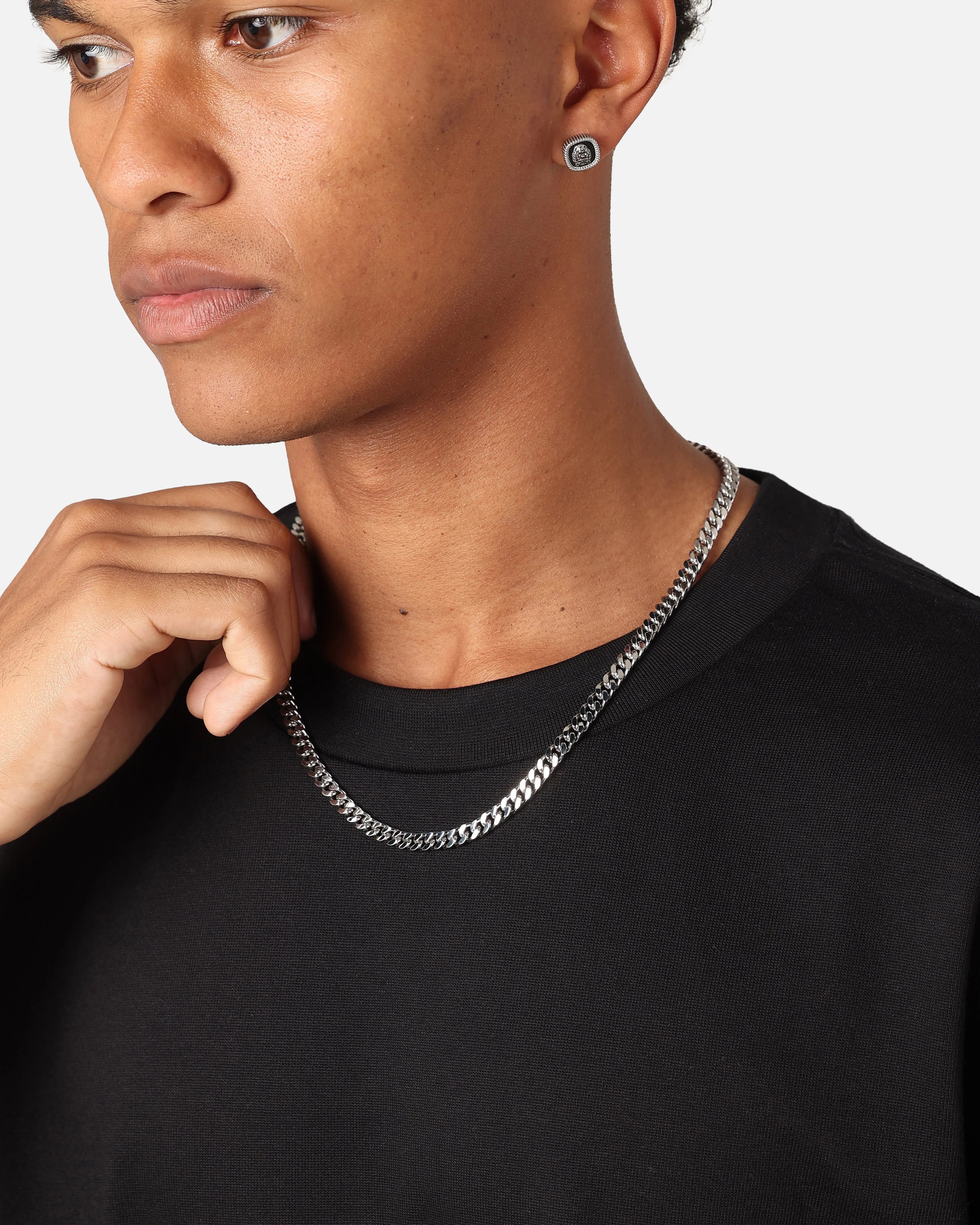 Guess Mainline Link City 21" Diamond Cut 6mm Chain Silver