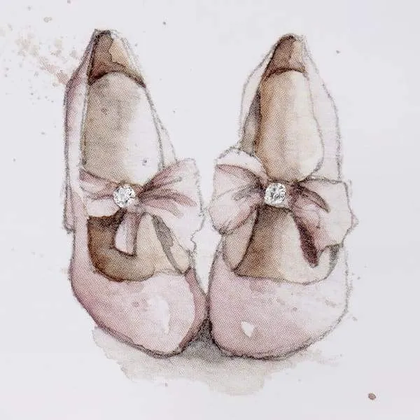Happy 21st Pink Shoe Silver Earrings on Designer card by Crumble and Core