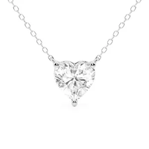 Heart Cut Moissanite Solitaire Pendant Necklace