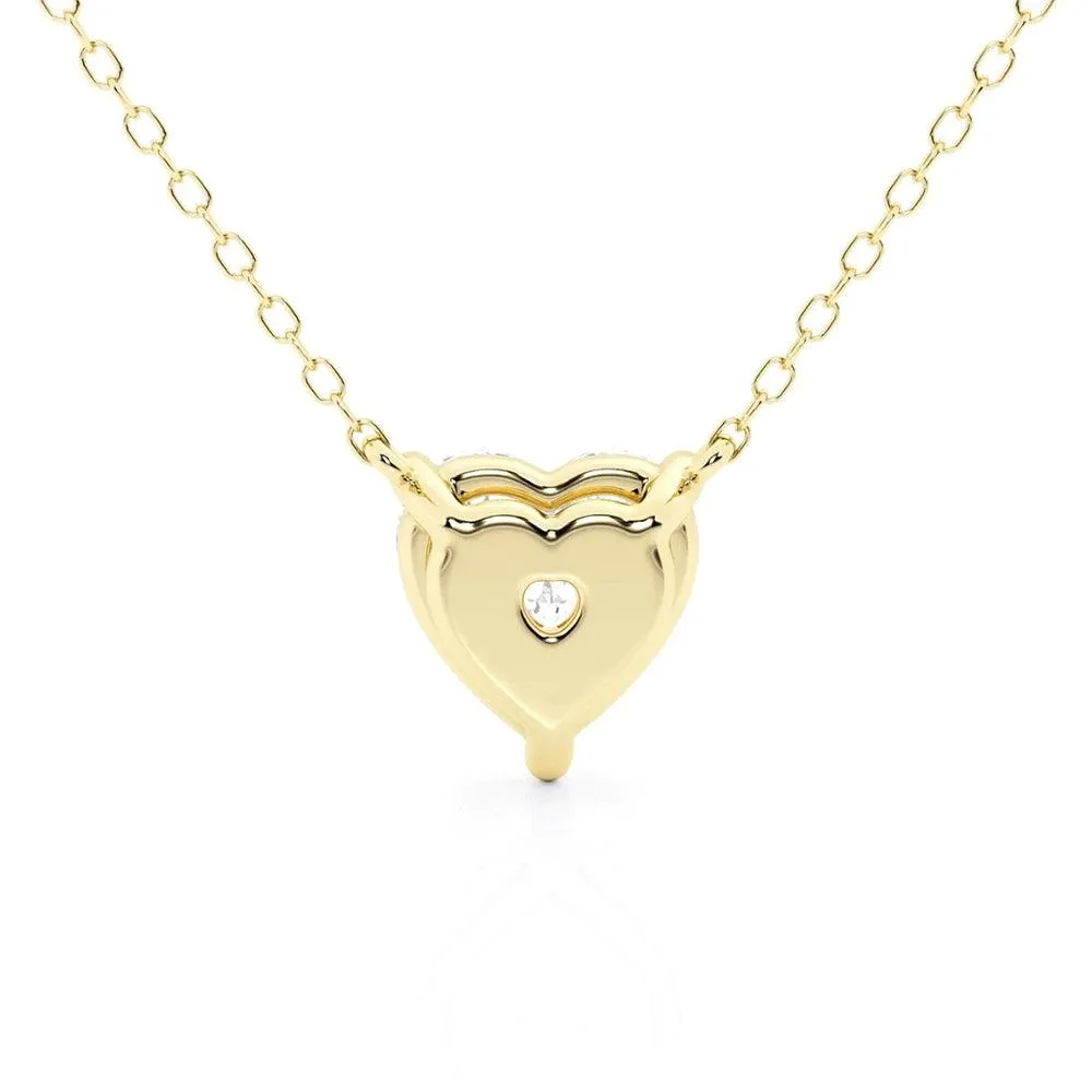 Heart Cut Moissanite Solitaire Pendant Necklace