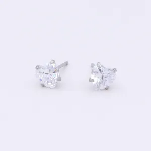 Heart CZ Stainless Steel Stud Earrings