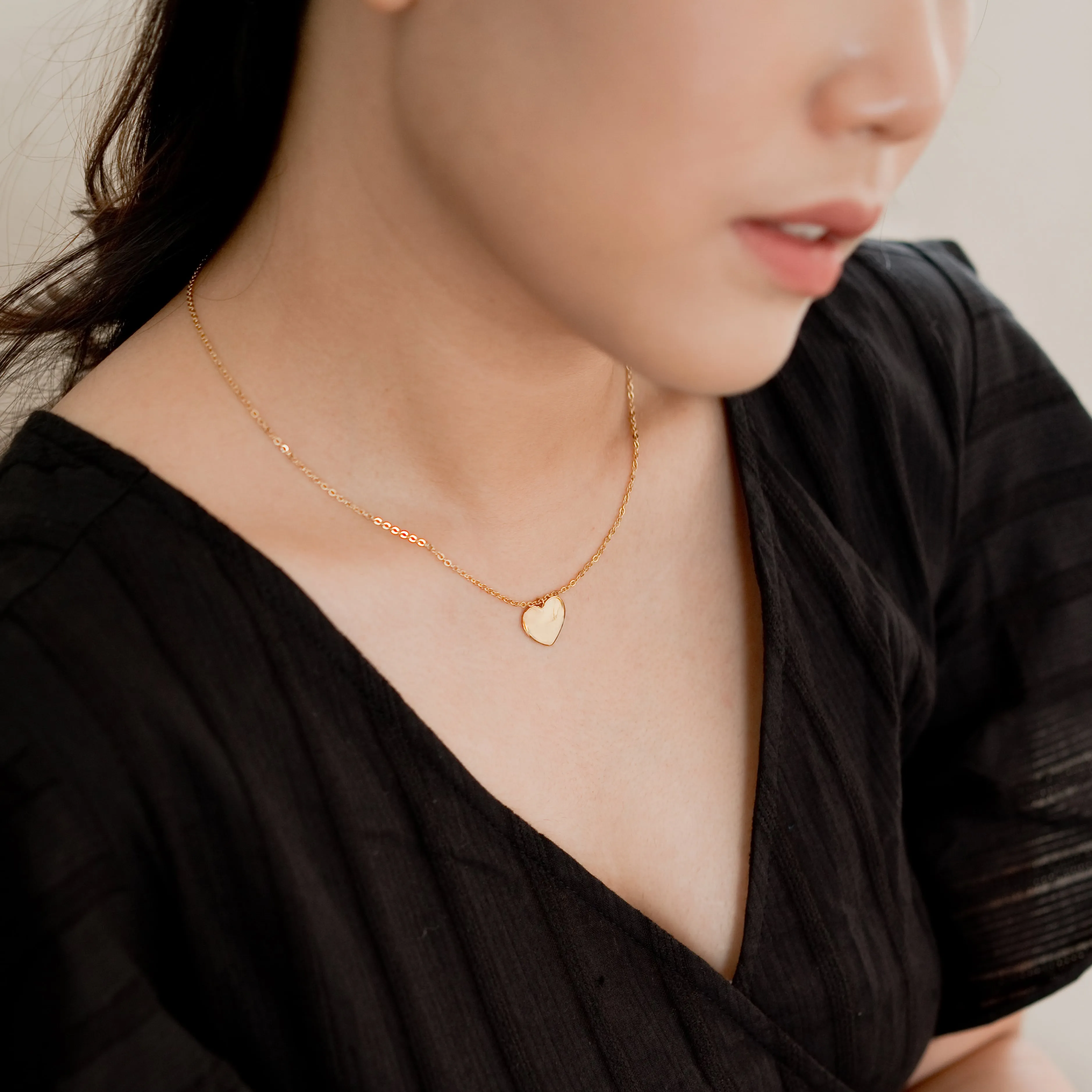 Heart Pendant Necklace (Non-Detachable)