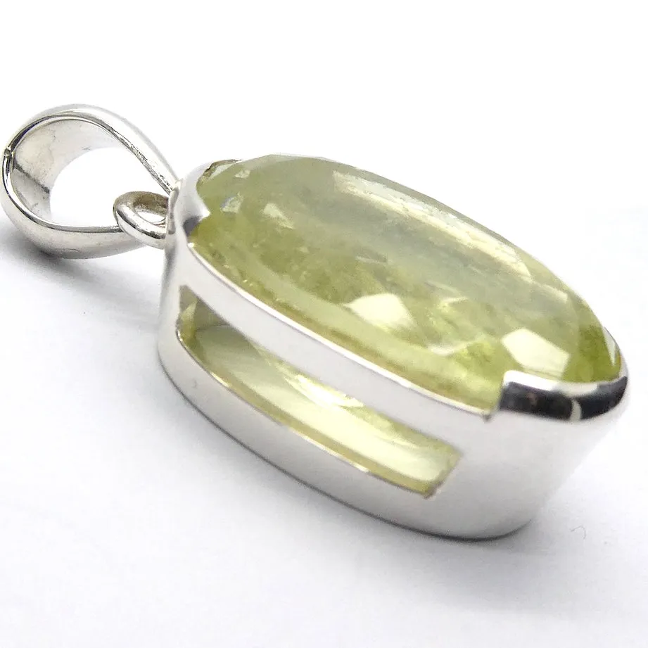 Heliodor Pendant, Golden Beryl, Faceted Oval, 925 Sterling Silver p1