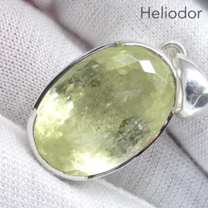 Heliodor Pendant, Golden Beryl, Faceted Oval, 925 Sterling Silver p1