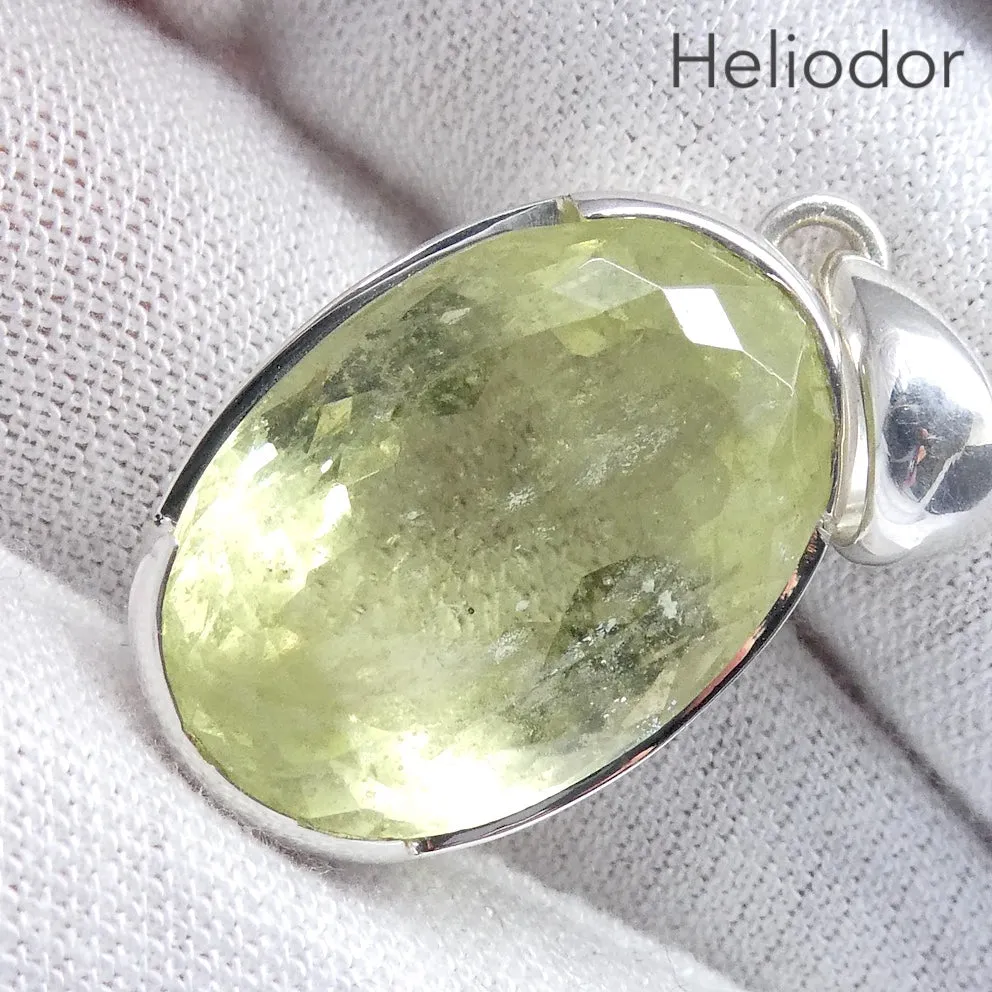 Heliodor Pendant, Golden Beryl, Faceted Oval, 925 Sterling Silver p1