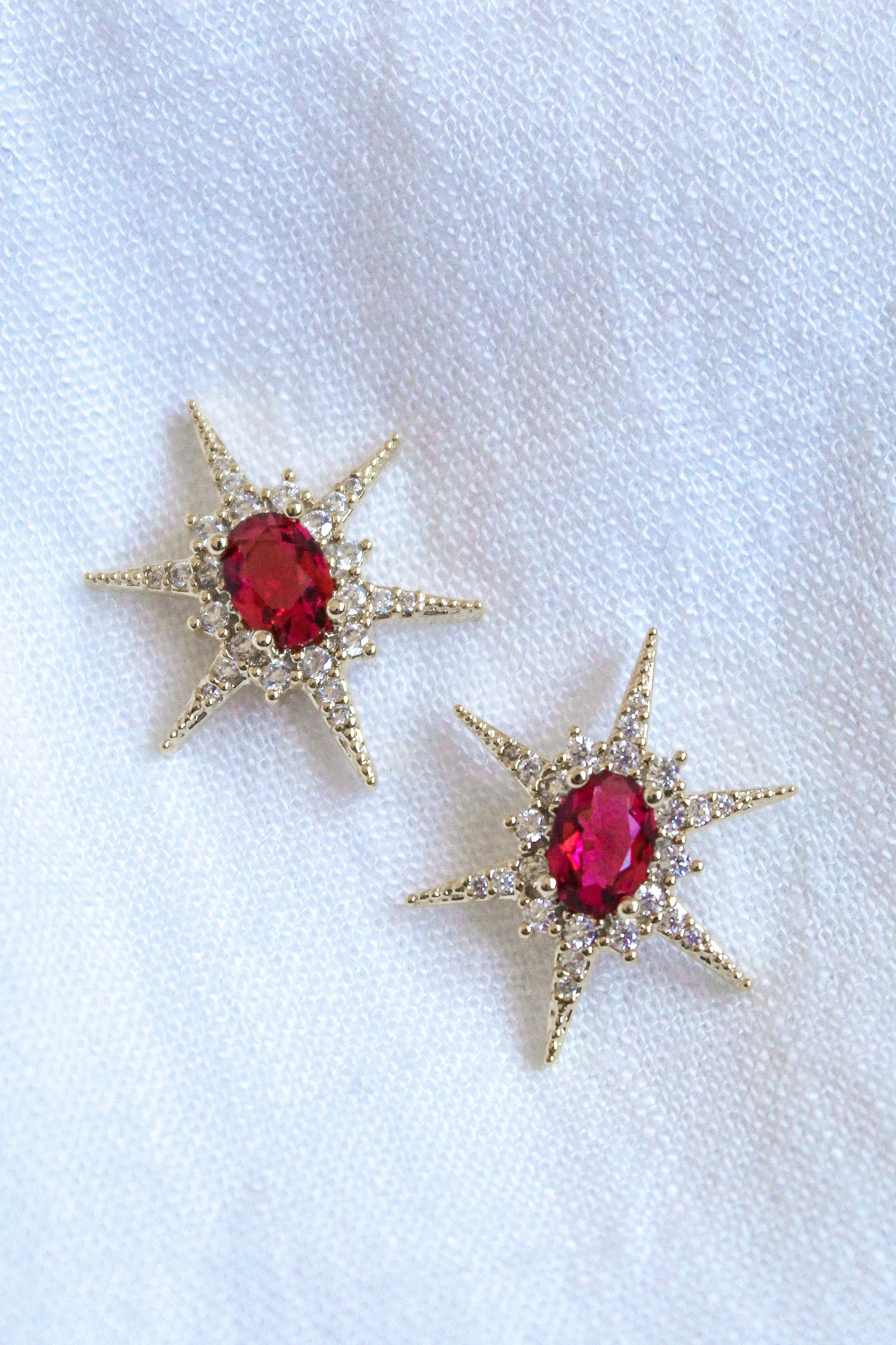 Kinsey Designs Faye Ornate Starburst Stud in Fuchsia