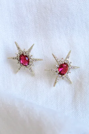 Kinsey Designs Faye Ornate Starburst Stud in Fuchsia
