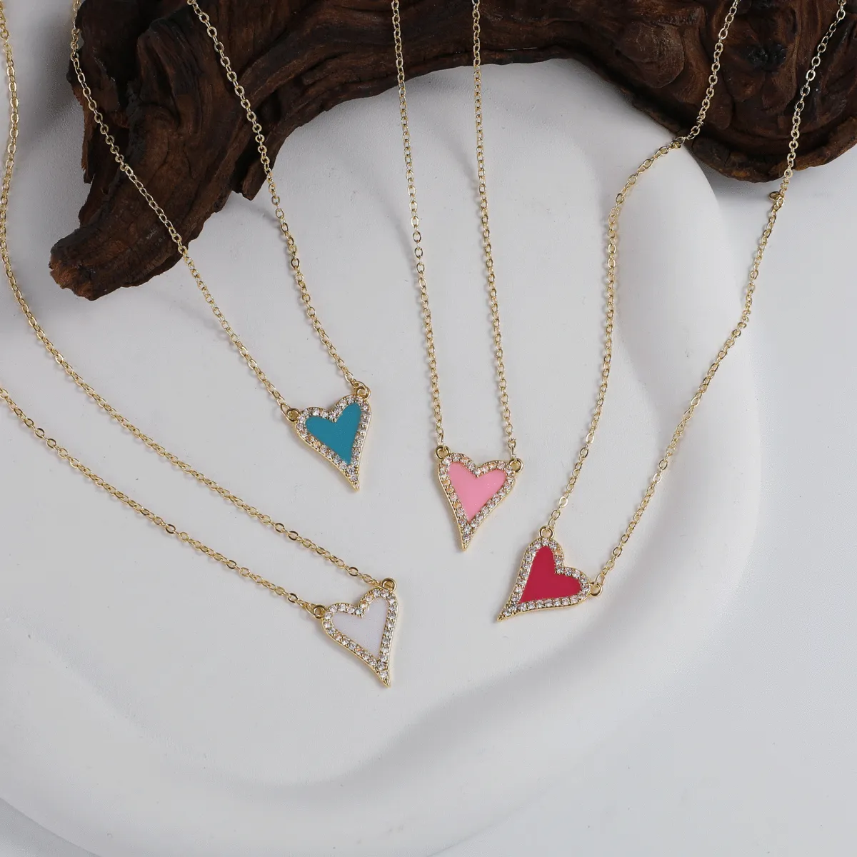 Kyerlyn CZ Heart Necklaces