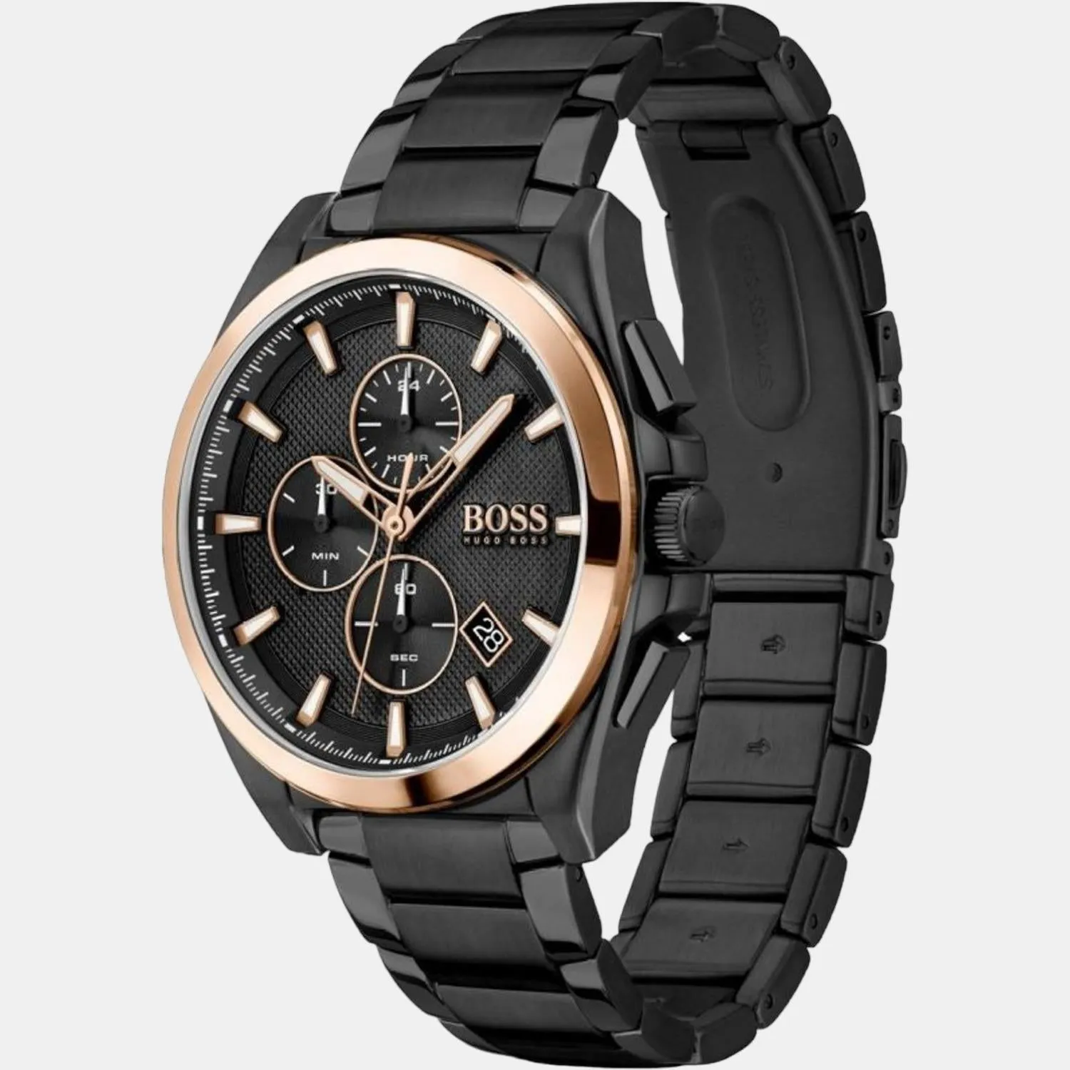 Men Black Stainless Steel Chronograph Watch 1513885