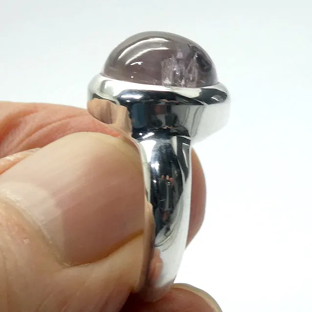 Morganite Ring, Pink Beryl, Oval Cabochon, 925 Sterling Silver, p3