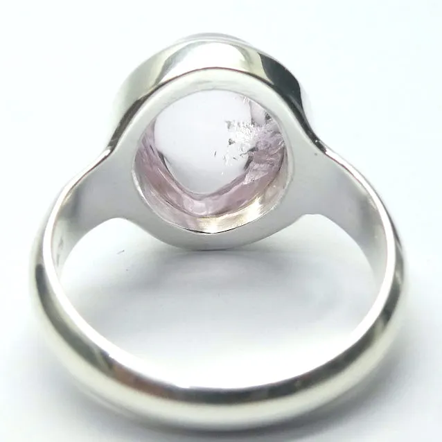 Morganite Ring, Pink Beryl, Oval Cabochon, 925 Sterling Silver, p3
