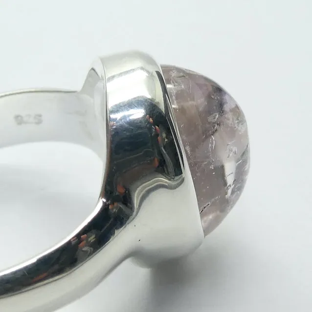 Morganite Ring, Pink Beryl, Oval Cabochon, 925 Sterling Silver, p4