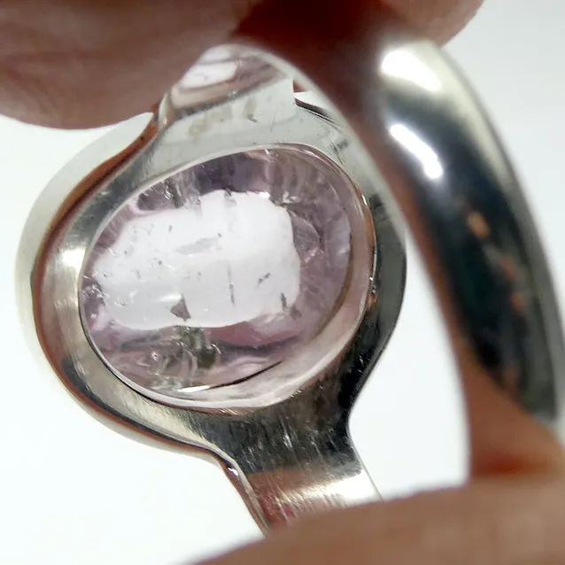 Morganite Ring, Pink Beryl, Oval Cabochon, 925 Sterling Silver, p4