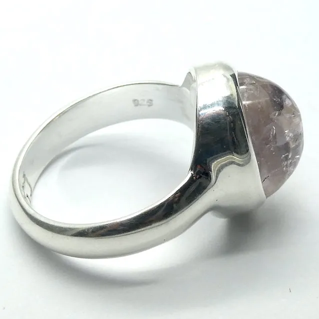 Morganite Ring, Pink Beryl, Oval Cabochon, 925 Sterling Silver, p4