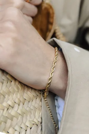 Nordic Muse Rope Twist Gold Bracelet
