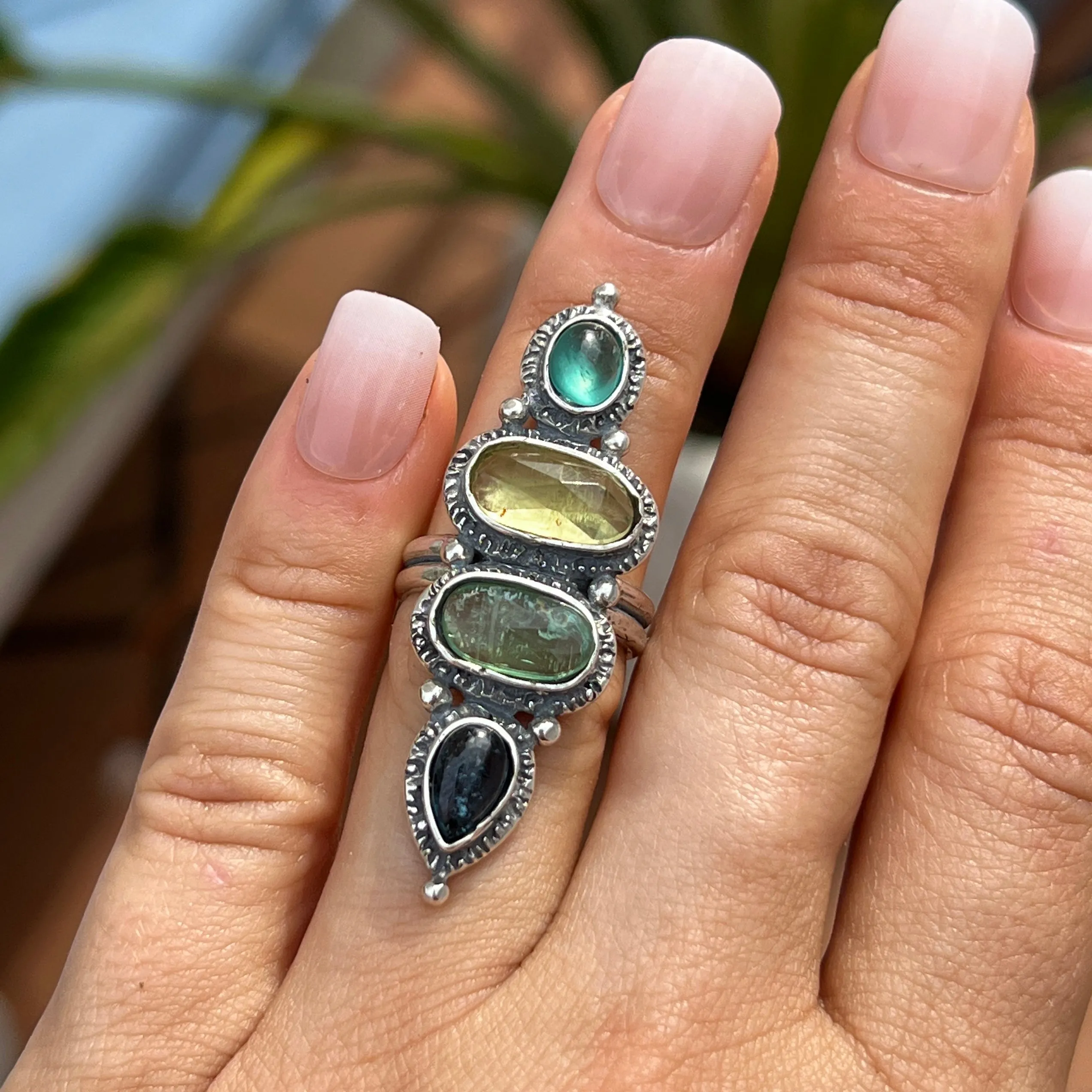 PRE-ORDER FOR NICOLE- Kyanite Gypsy Ring- Sz 6