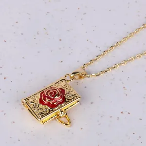 Rose Bud Locket Necklace