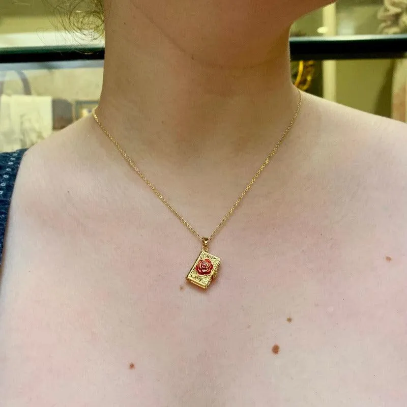 Rose Bud Locket Necklace