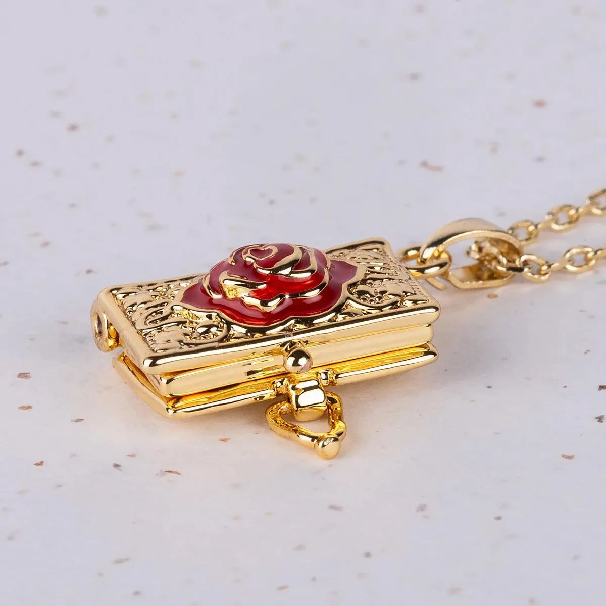 Rose Bud Locket Necklace