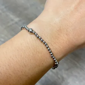 Silver Mix Bead Stretch Bracelet