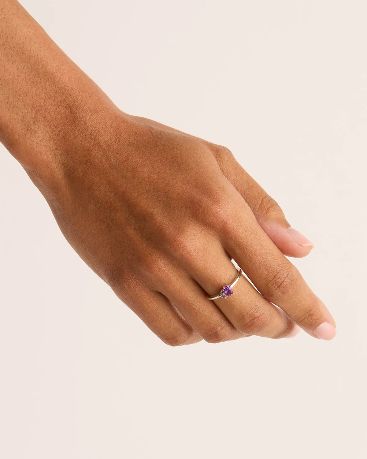 Sterling Silver Kindred Birthstone Ring - February