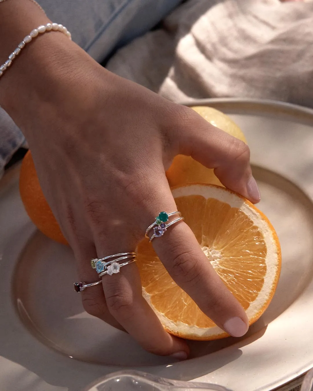 Sterling Silver Kindred Birthstone Ring - February