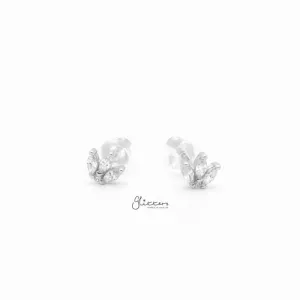 Three Marquise CZ Stud Earrings - Silver