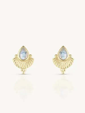 Venus Moonstone Gold Earrings